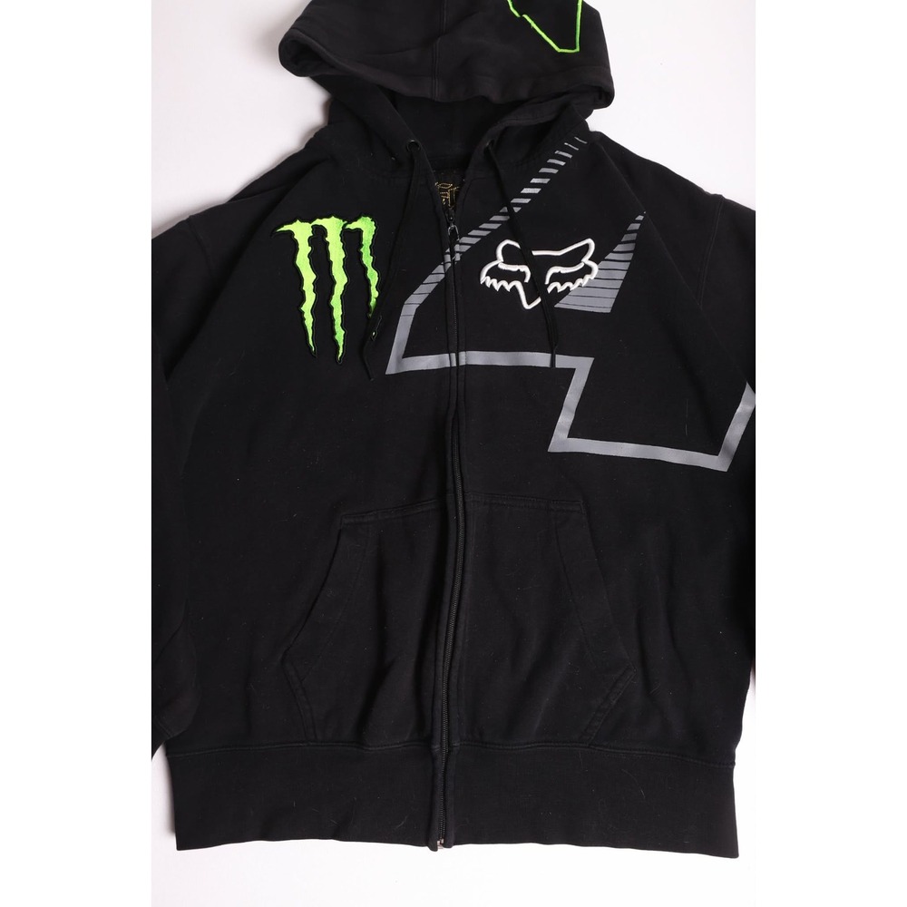 Fox Racing Monster Energy Ricky Carmichael Hoodie Mens Large Black Zip Up RC4 - Picture 2 of 8